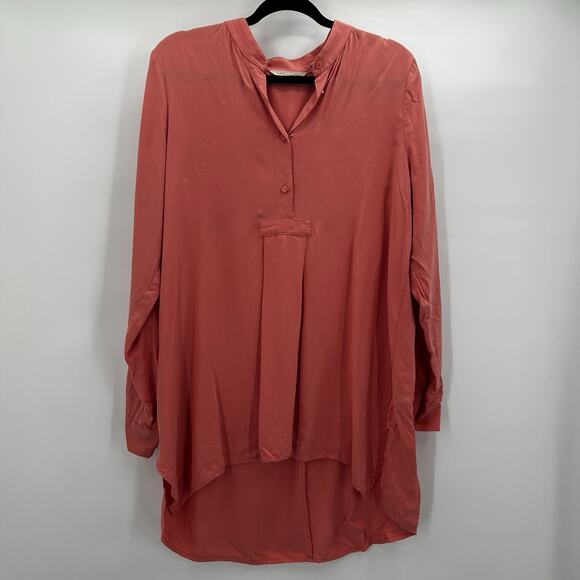 Soft Surroundings Top Tunic Womens Medium Pink Salmon Modal Lagenlook Oversized - Picture 1 of 12